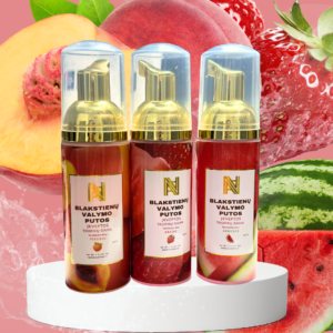 Blakstienų valymo putos, 60 ml: braškė, arbūzas, persikas