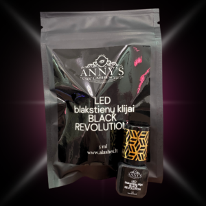 ATNAUJINTA FORMULĖ! JUODI LED - UV Lashes klijai 5ml